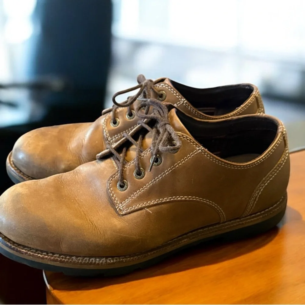 LL Bean Boots Mens 8.5 Brown Stonington Oxford Loafers Leather Plain Toe